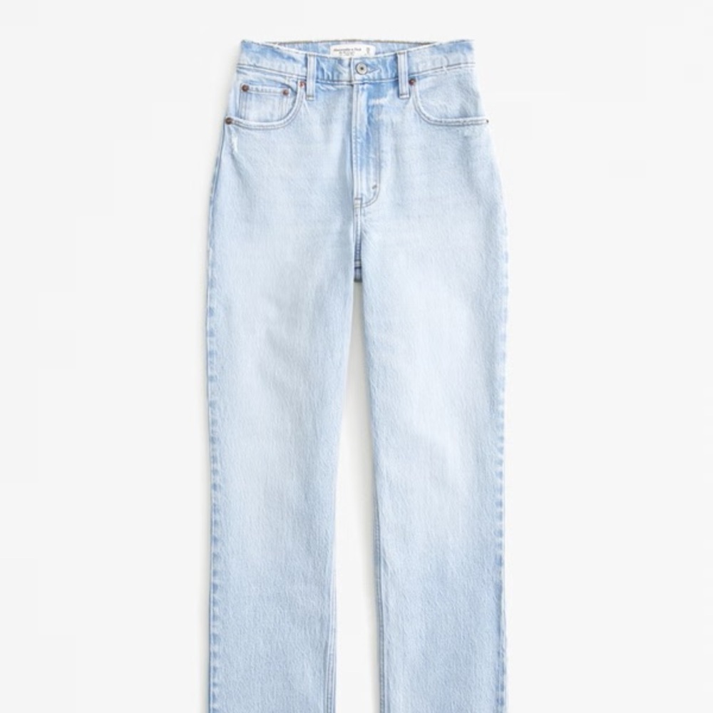 Abercrombie Blue Ultra High-Rise Straight Leg Jeans